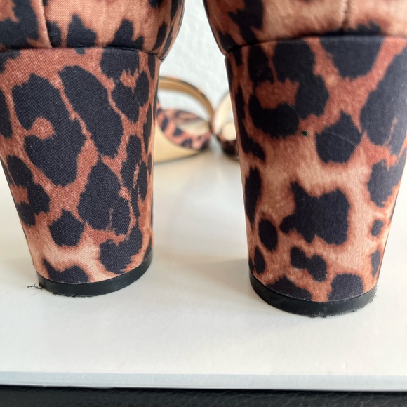NINE WEST• PRUCE ANKLE STRAP BLOCK HEEL SANDAL•TAN LEOPARD•SIZE: 9 1/2 MEDIUM - Picture 8 of 12